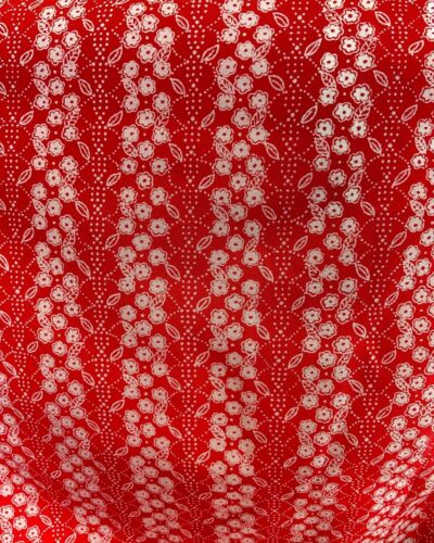 VINTAGE 60s 70s RED WHITE FLORAL DOTTY STRIPED MOD DAGGER BLOUSE SHIRT 10