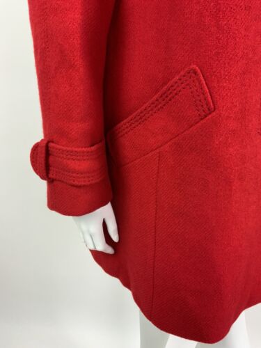 VINTAGE 60s 70s PILLARBOX RED SWING FLARED WOOL COAT 10 12 14