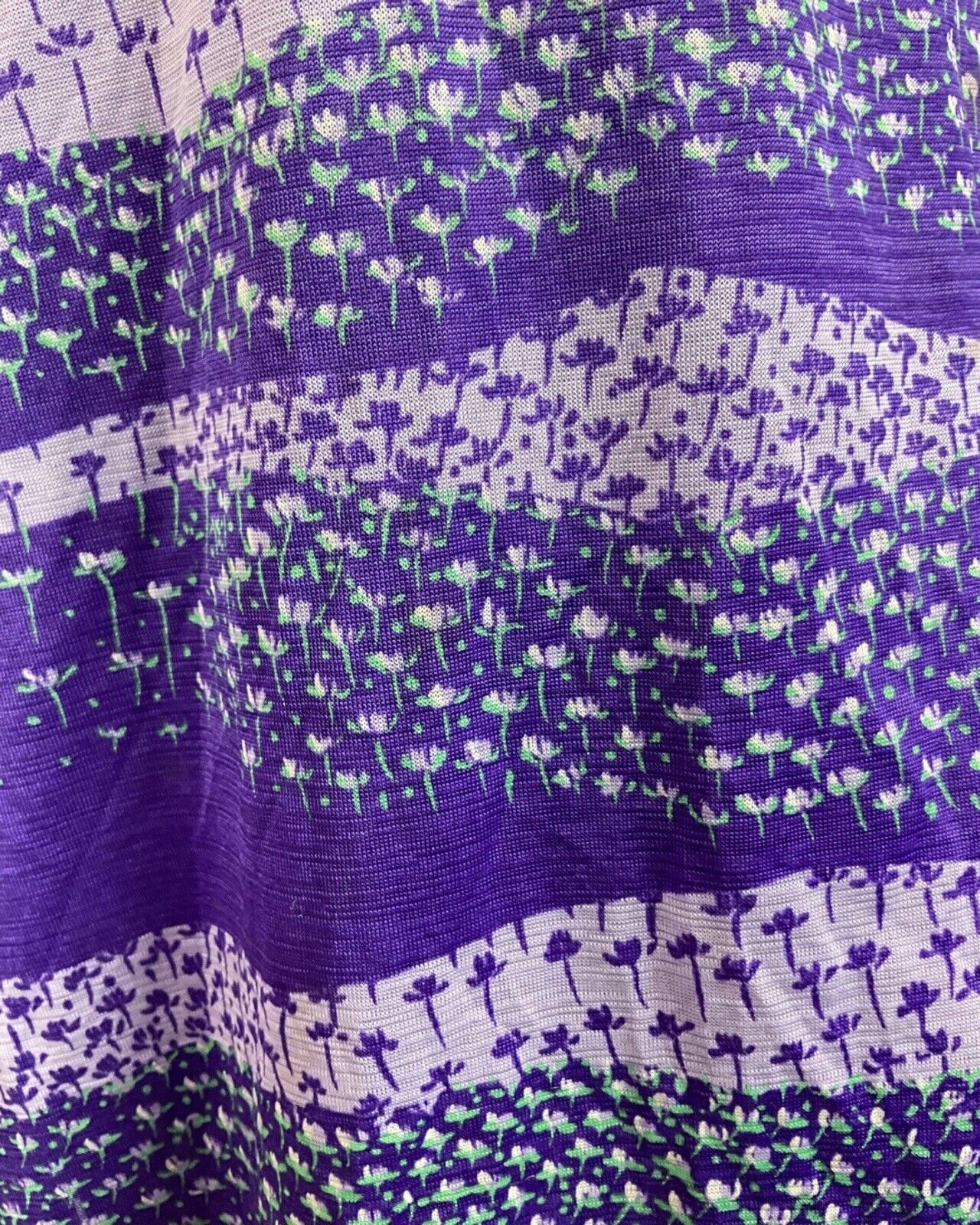 VINTAGE 60s 70s STYLE PURPLE LILAC GREEN FLORAL DITSY DAGGER SHIRT DRESS 10