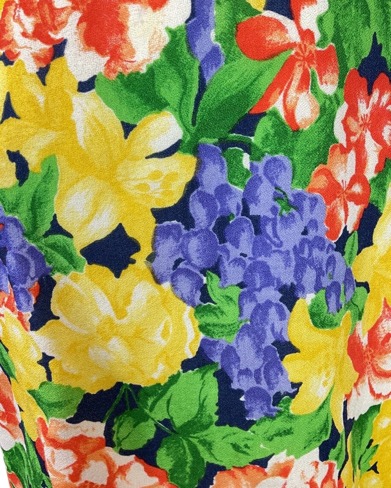 VINTAGE 60s 70s YELLOW BLUE RED FLORAL ROSE DAGGER SHIRT SWING DRESS 6 8