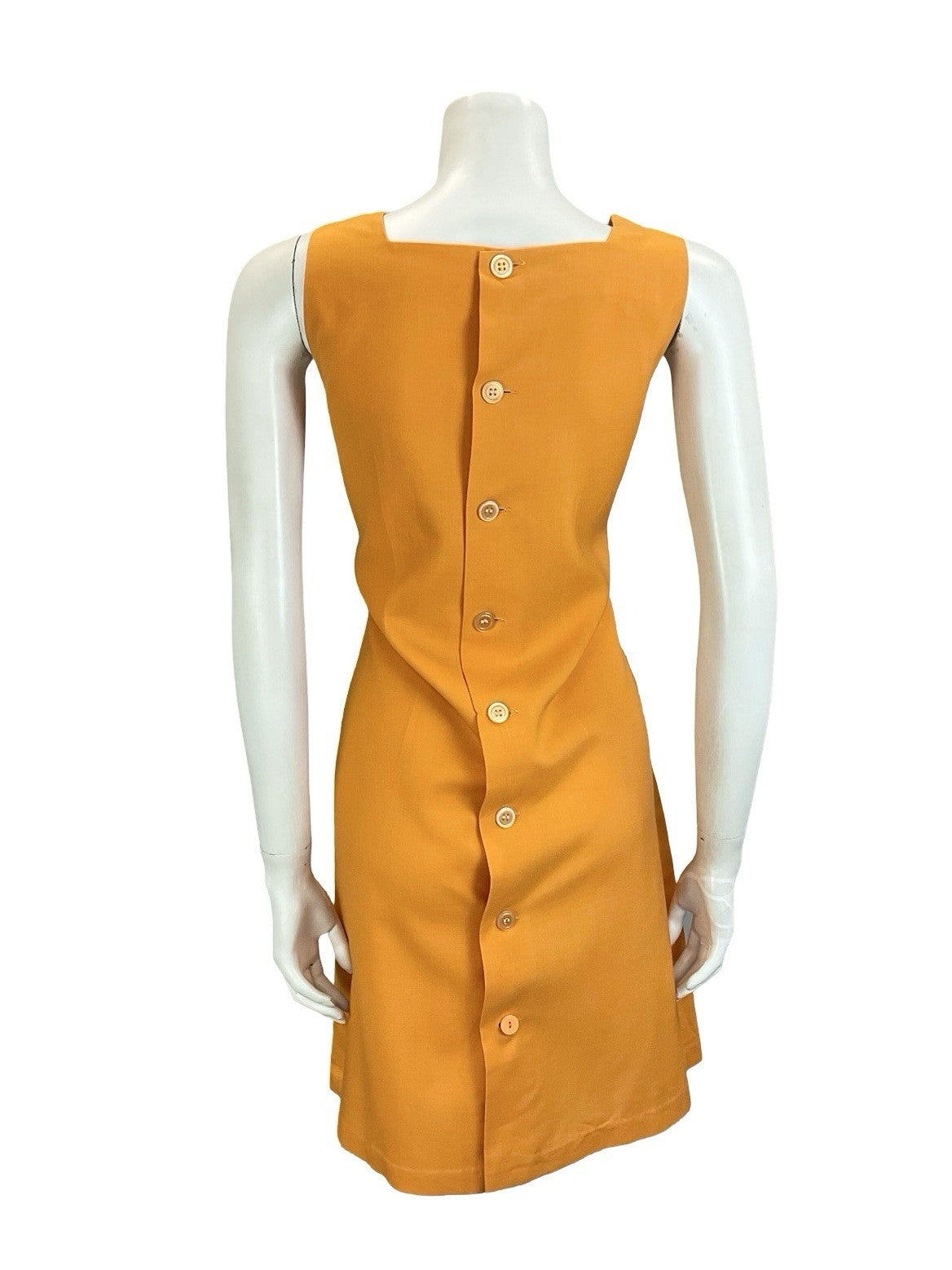 VTG 60S 70S ORANGE BLUE RED FOLK EMBROIDERED SMOCK PINAFORE DRESS W/ POCKETS 14