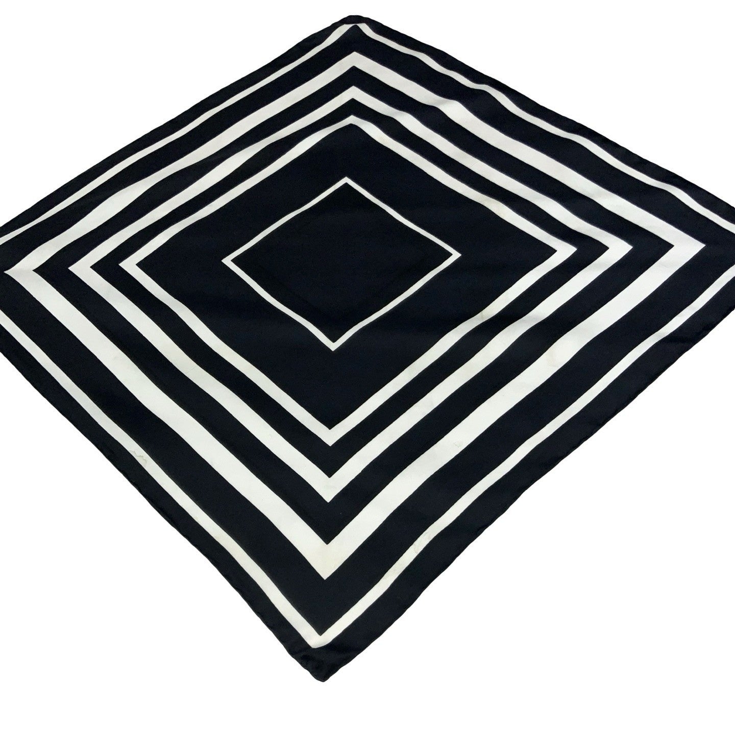 VTG 60S 70S BLACK WHITE MOD GEOMETRIC SQUARE SCARF