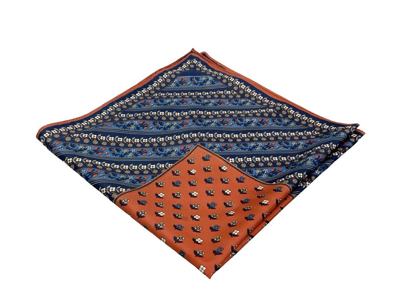 VTG 60S 70S RED WHITE BLUE BEIGE FLORAL FOLK BOHO STRIPED SCARF