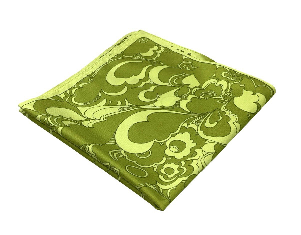 VTG 60S 70S TIME GREEN PASTEL PSYCHEDELIC CLOUD WUPPERTAL MONORAIL SCARF