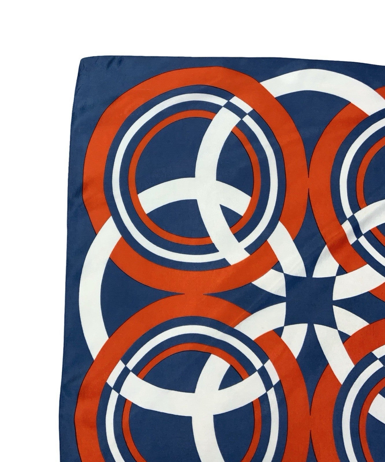 VTG 60S 70S GEOMETRIC MOD RED WHITE BLUE CIRCLE SCARF