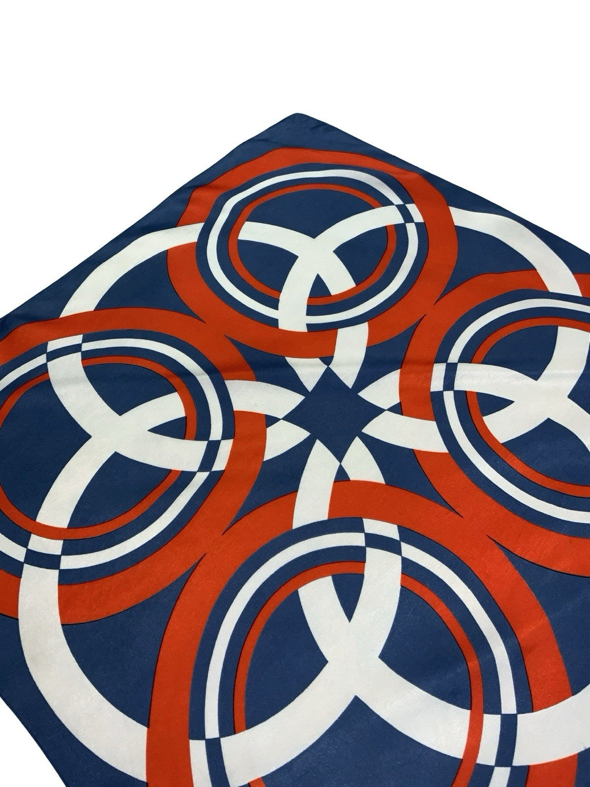 VTG 60S 70S GEOMETRIC MOD RED WHITE BLUE CIRCLE SCARF