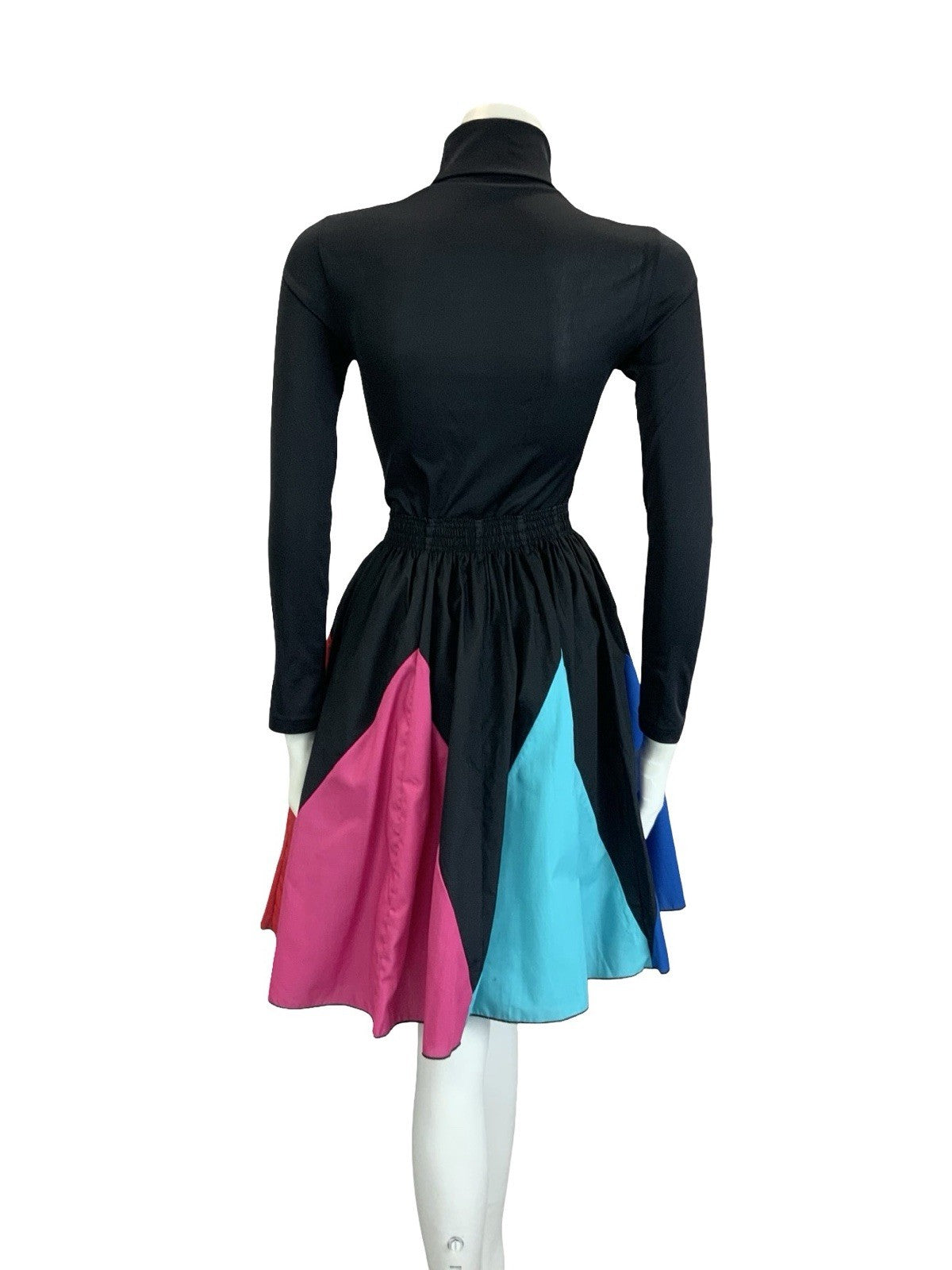 VTG 60S 70S RAINBOW BLACK PINK BLUE YELLOW RED SWING SKATER SKIRT 8 10 12 14