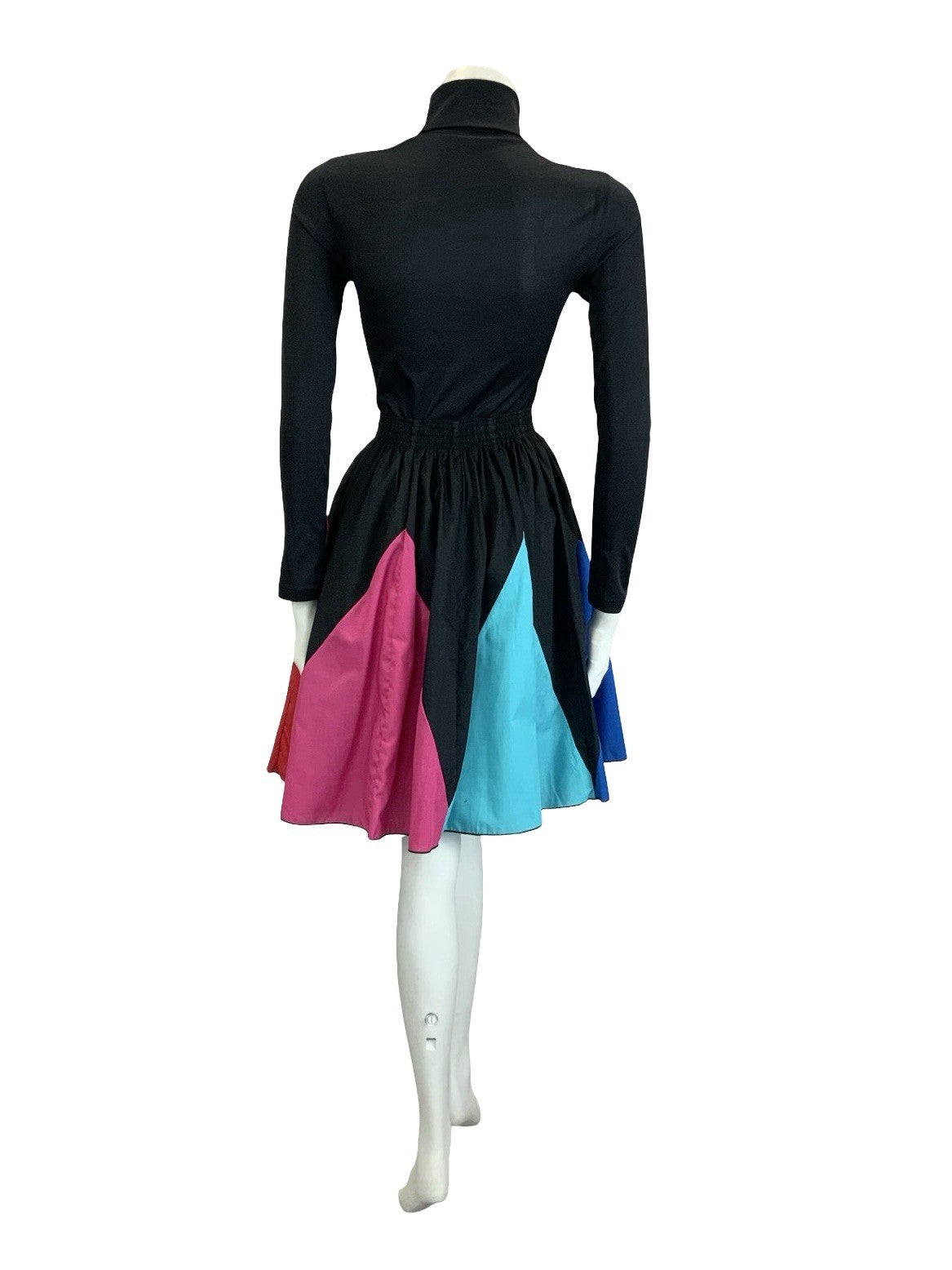VTG 60S 70S RAINBOW BLACK PINK BLUE YELLOW RED SWING SKATER SKIRT 8 10 12 14
