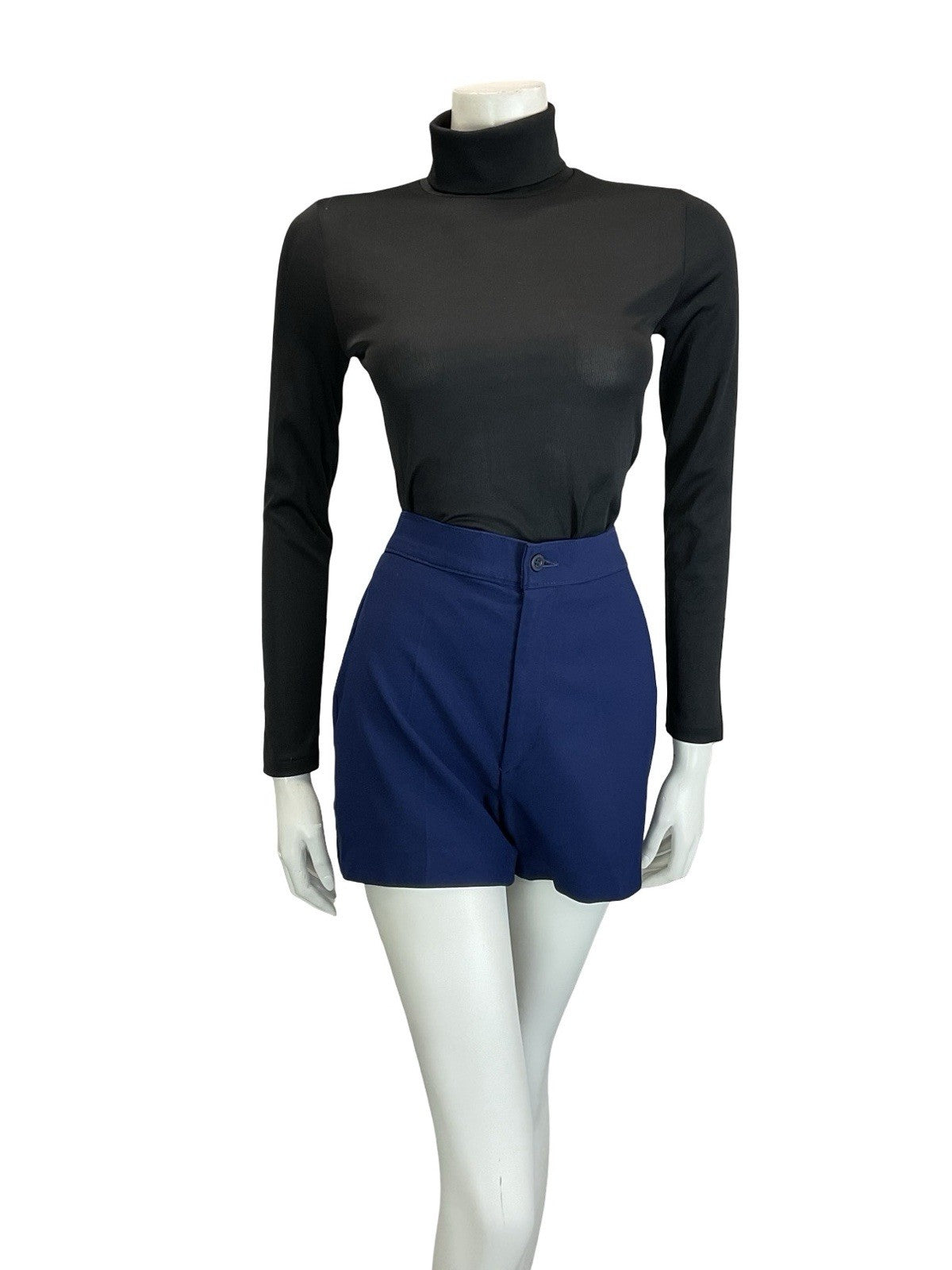VTG LATE 60S EARLY 70S LEVI'S FOR GALS NAVY BLUE HOT PANTS SHORTS XS 6 8