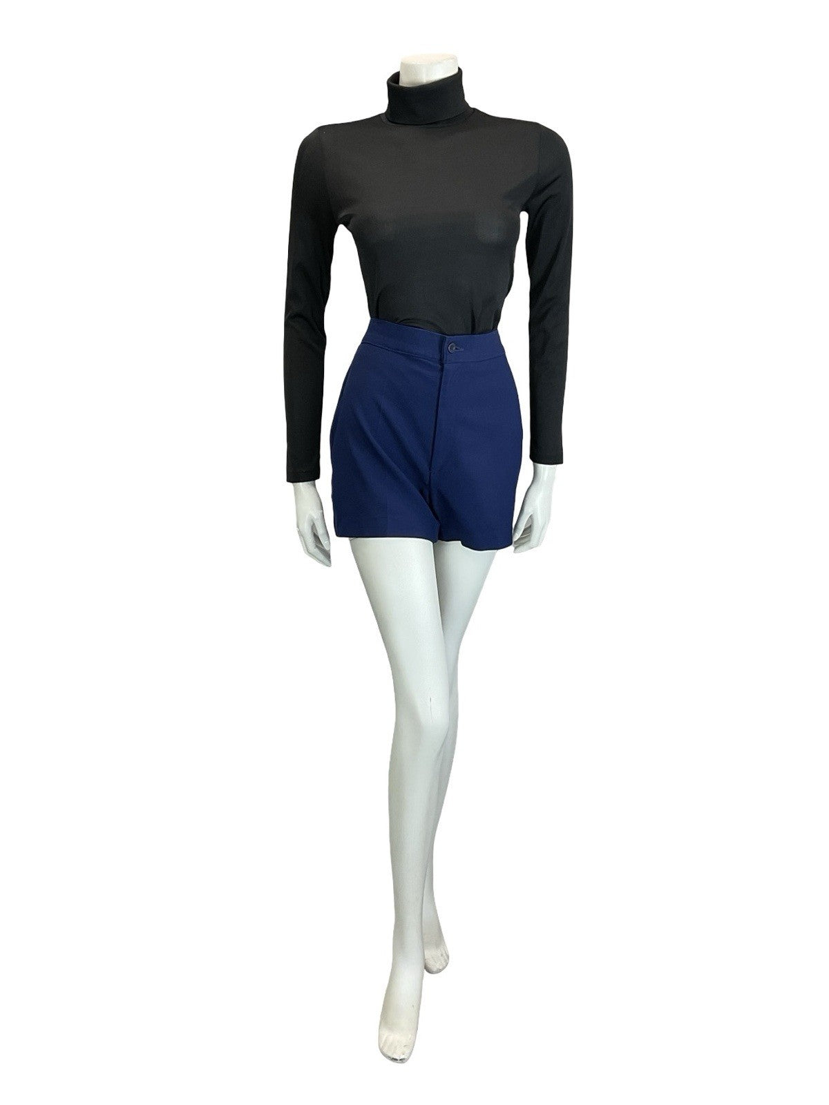 VTG LATE 60S EARLY 70S LEVI'S FOR GALS NAVY BLUE HOT PANTS SHORTS XS 6 8