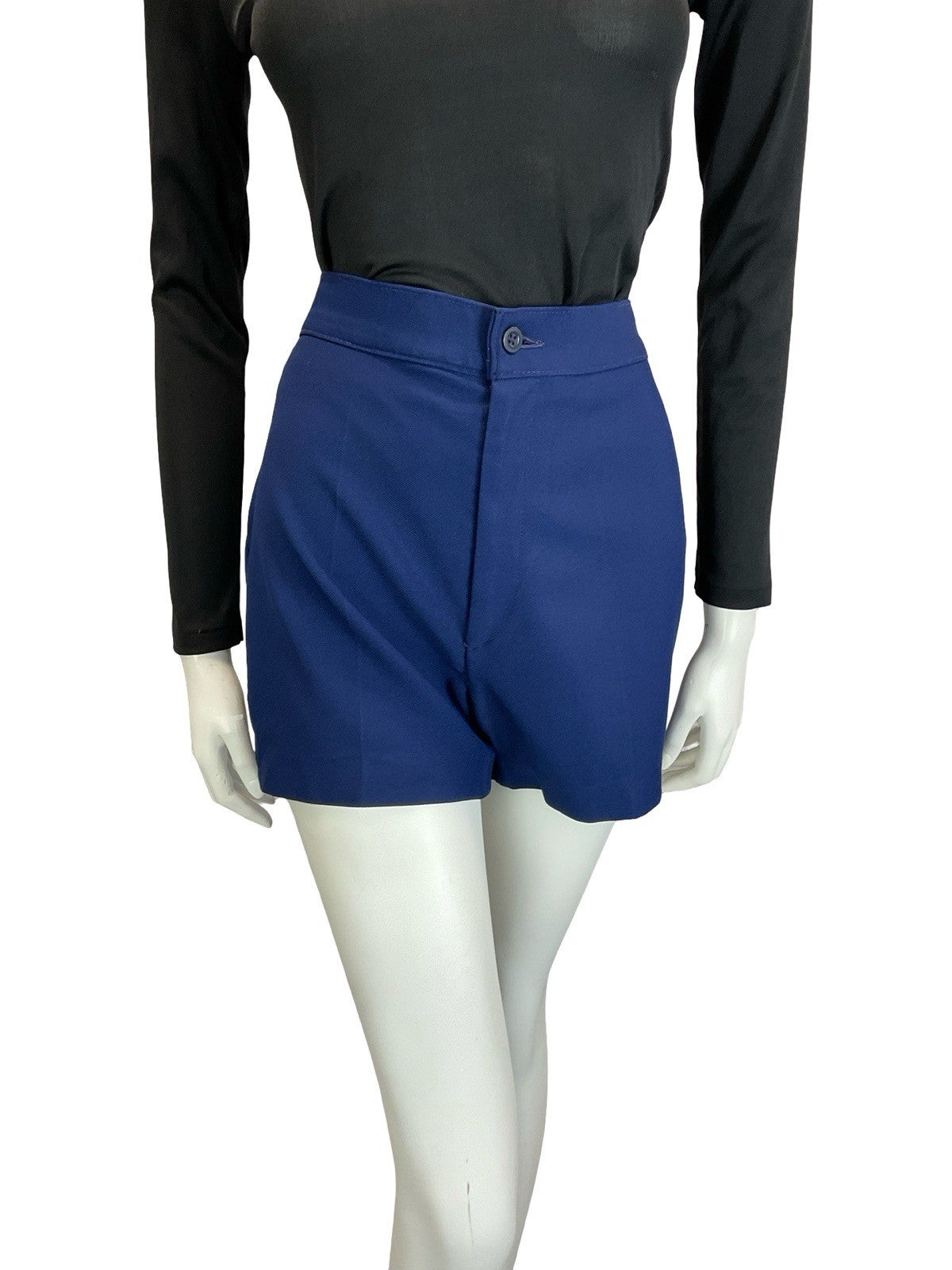 VTG LATE 60S EARLY 70S LEVI'S FOR GALS NAVY BLUE HOT PANTS SHORTS XS 6 8