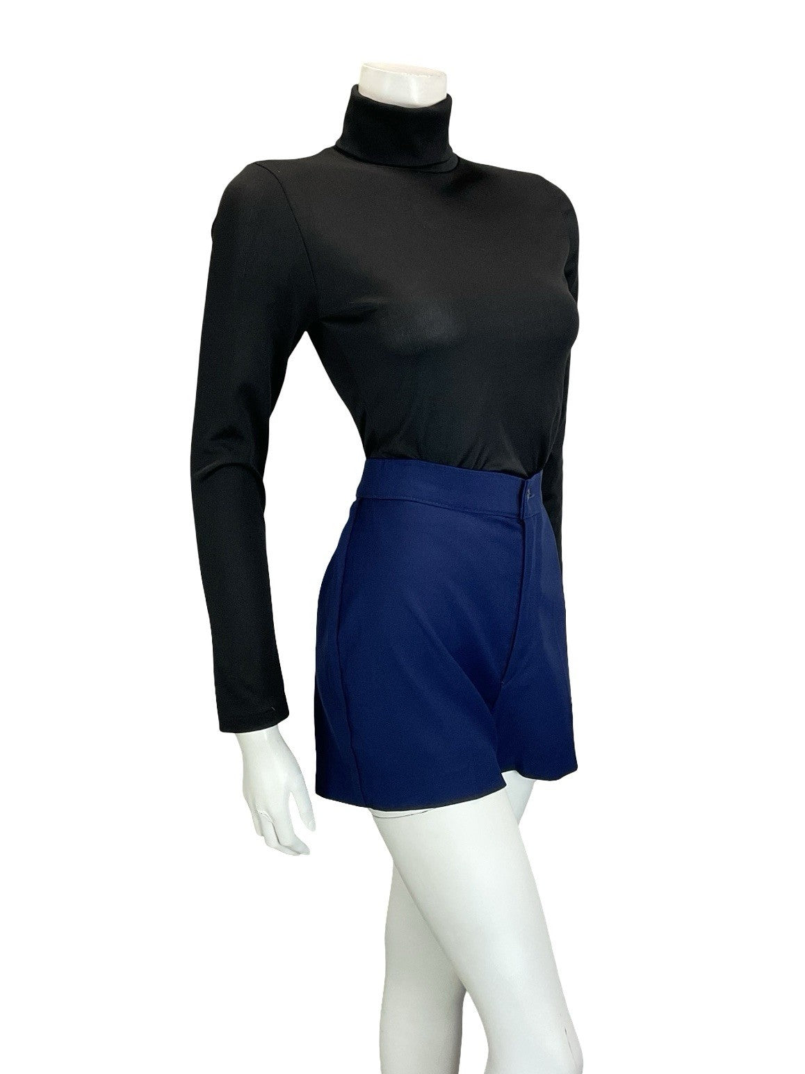 VTG LATE 60S EARLY 70S LEVI'S FOR GALS NAVY BLUE HOT PANTS SHORTS XS 6 8