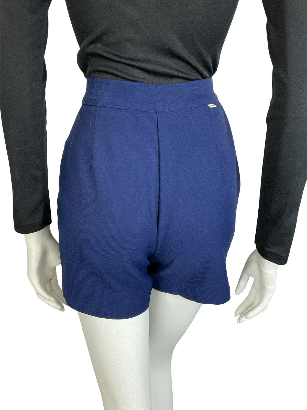 VTG LATE 60S EARLY 70S LEVI'S FOR GALS NAVY BLUE HOT PANTS SHORTS XS 6 8