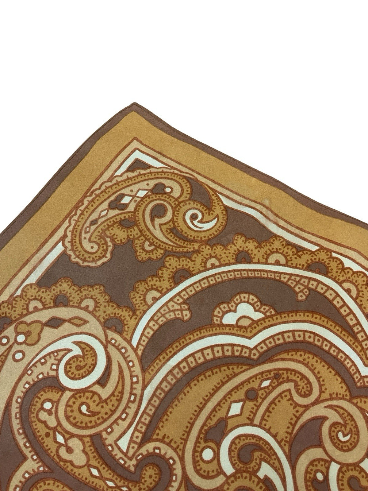VTG 60S 70S PEACH ORANGE BROWN PSYCHEDELIC PAISLEY CLOUD SCARF