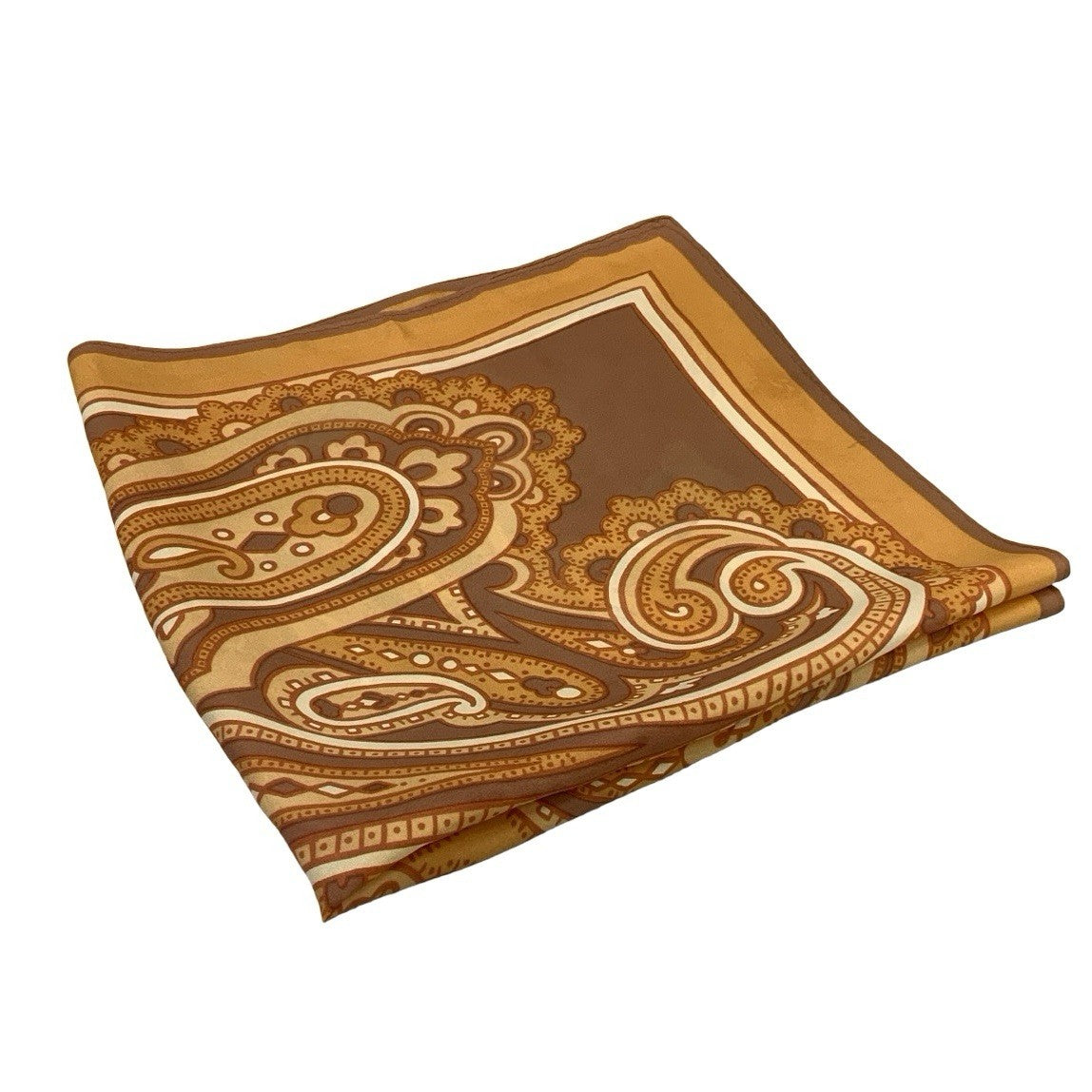 VTG 60S 70S PEACH ORANGE BROWN PSYCHEDELIC PAISLEY CLOUD SCARF