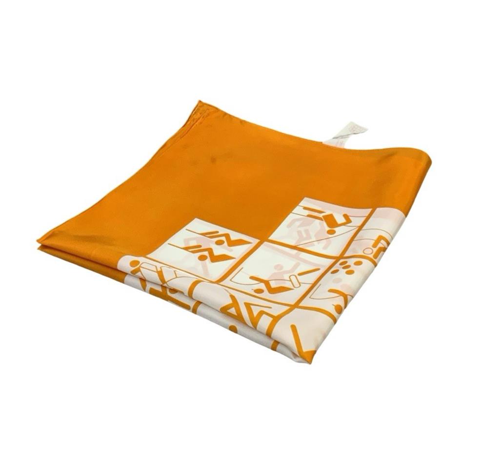 VTG 70S 1976 MONTREAL OLYMPICS ORANGE WHITE SPORTS COMMEMORATIVE SCARF