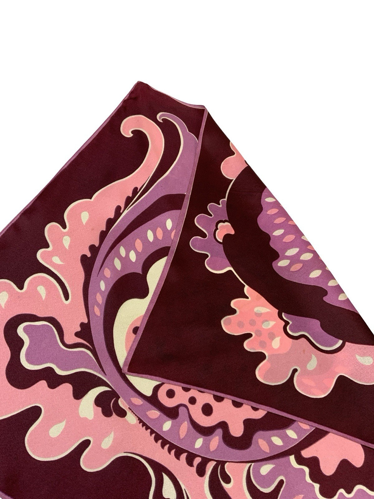 VTG 60S 70S PINK PURPLE WHITE PSYCHEDELIC DOTTY SWIRLING FLOWER SCARF