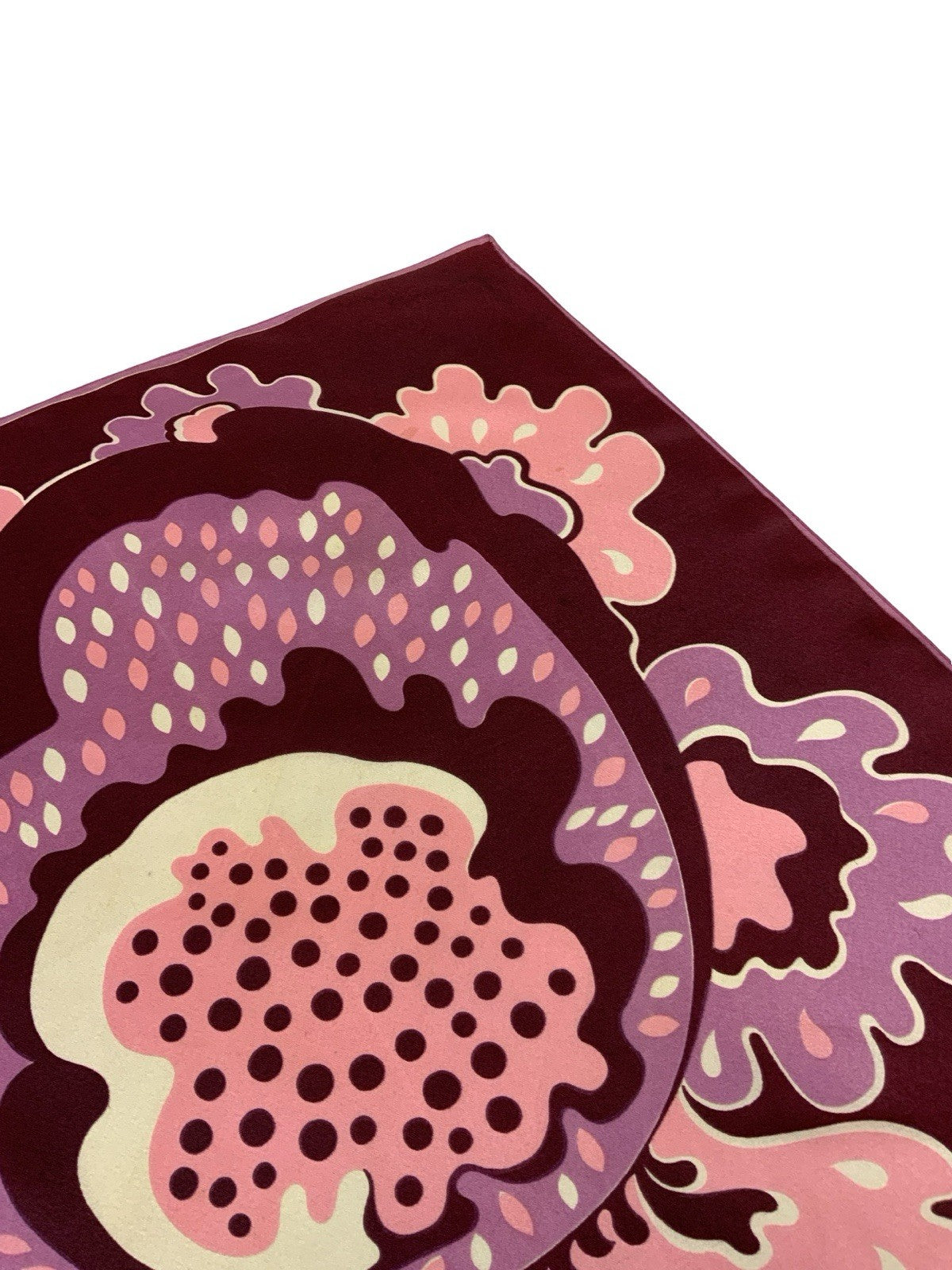 VTG 60S 70S PINK PURPLE WHITE PSYCHEDELIC DOTTY SWIRLING FLOWER SCARF