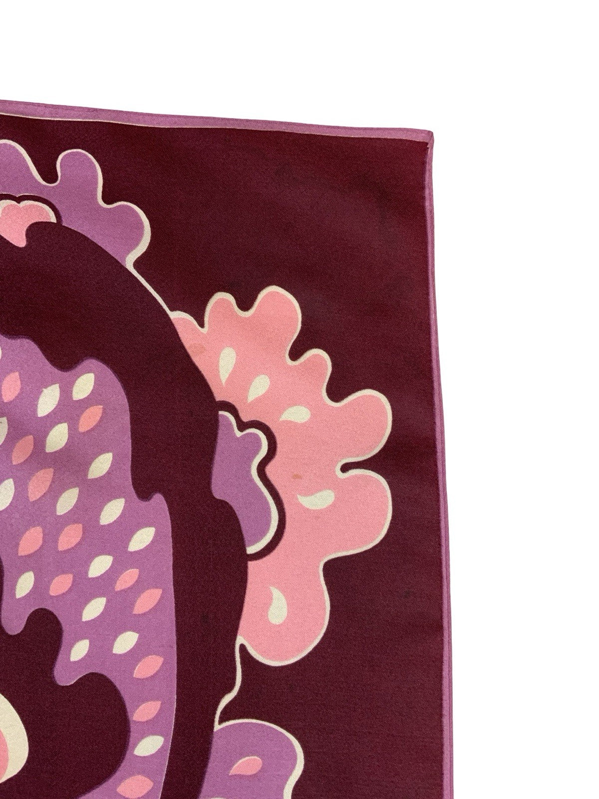 VTG 60S 70S PINK PURPLE WHITE PSYCHEDELIC DOTTY SWIRLING FLOWER SCARF