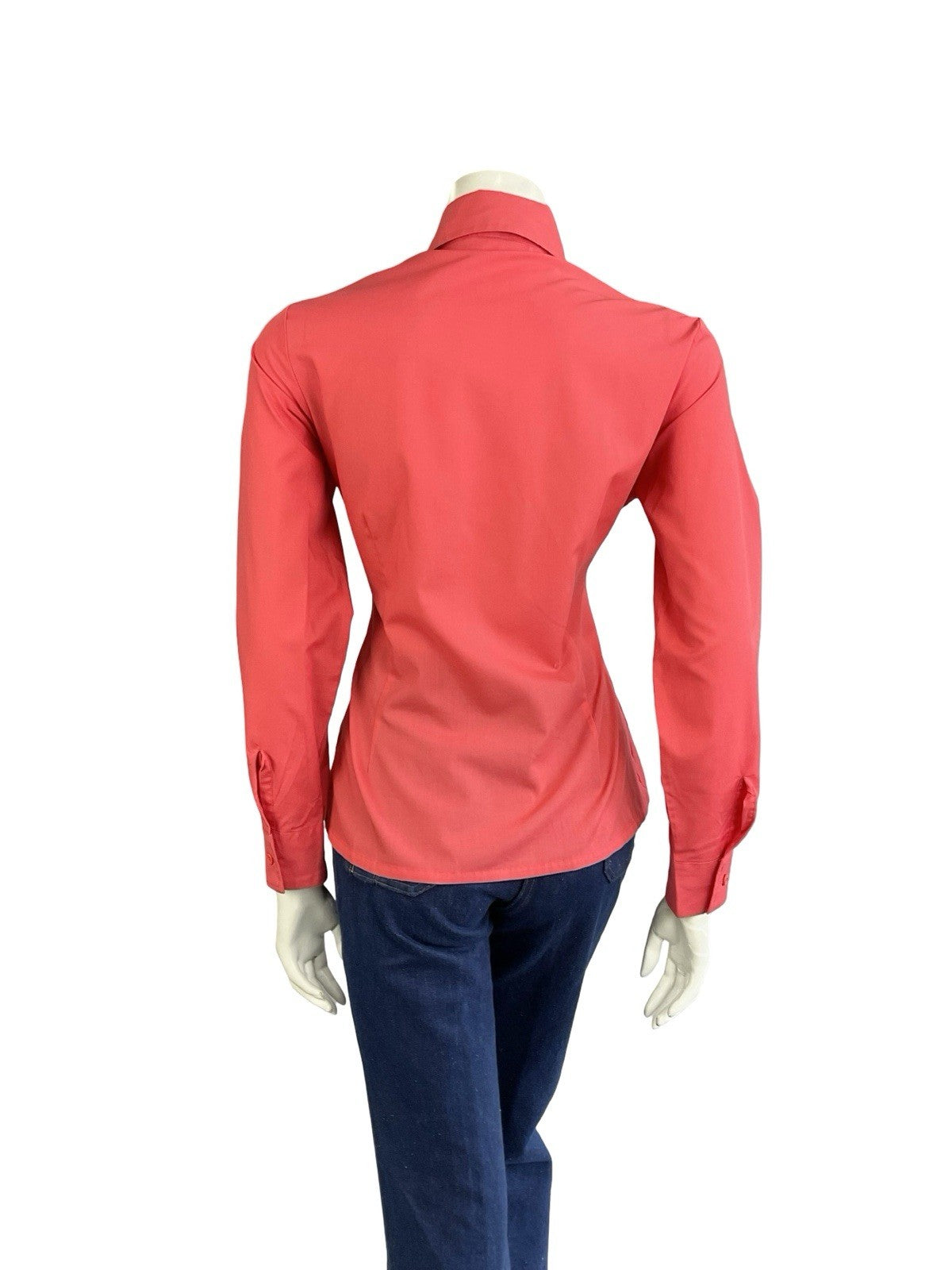 VTG 60S 70S MONOCHROME MOD BRIGHT RED DAGGER COLLAR SHIRT 14