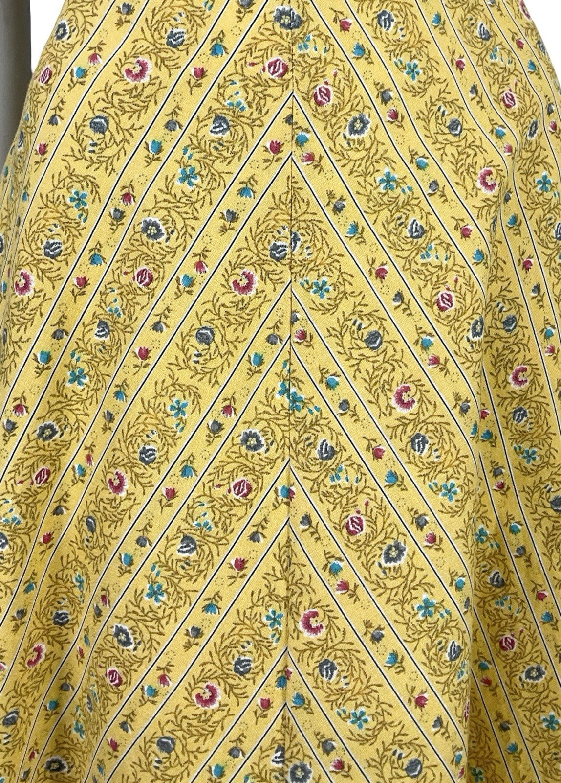 VTG 60S 70S YELLOW BLUE PINK STRAPPY A LINE ROCKABILLY SUN SWING DRESS 14