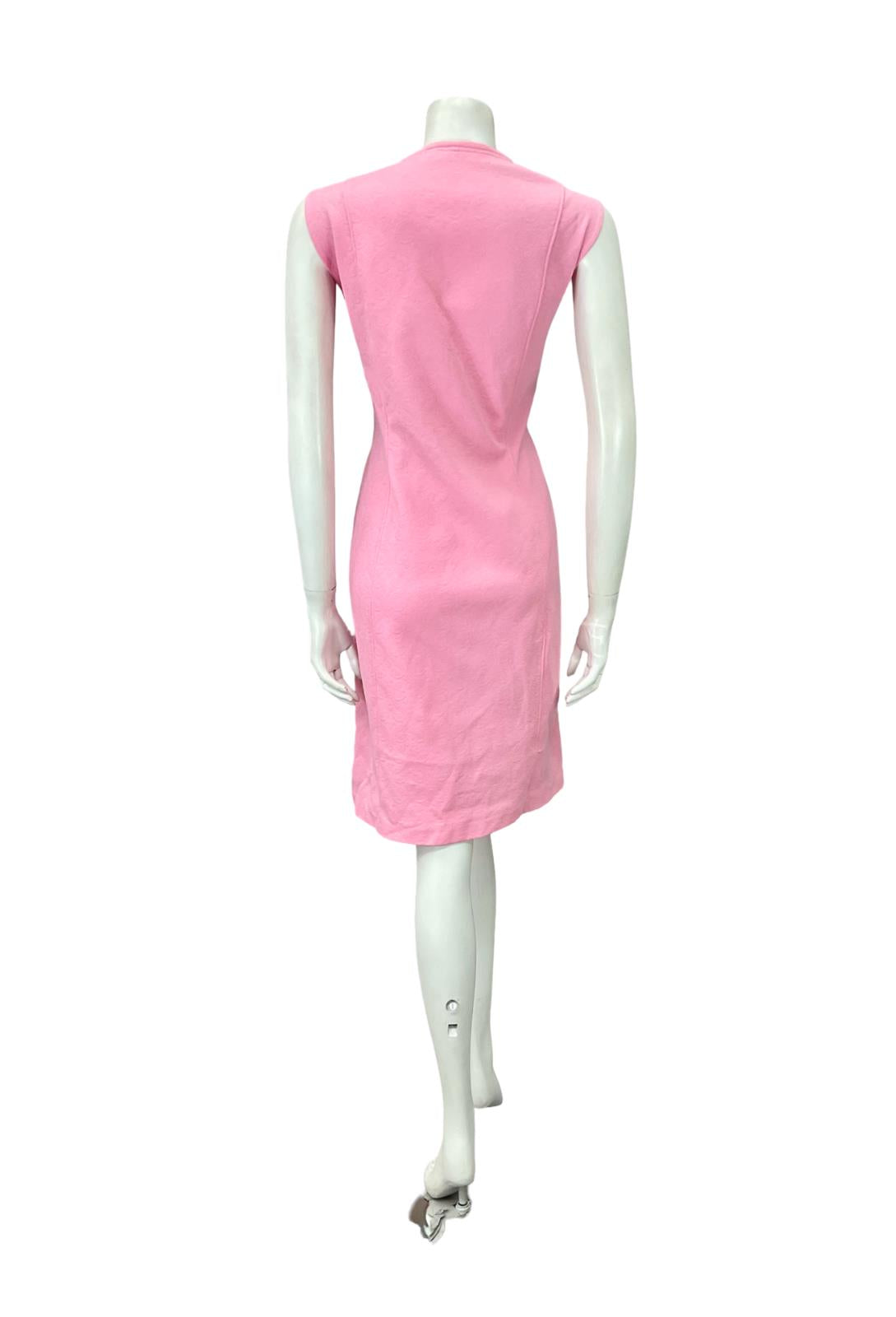 VTG 60S MOD GOGO BRIGHT PINK MONOCHROME WIGGLE PARTY DRESS 16