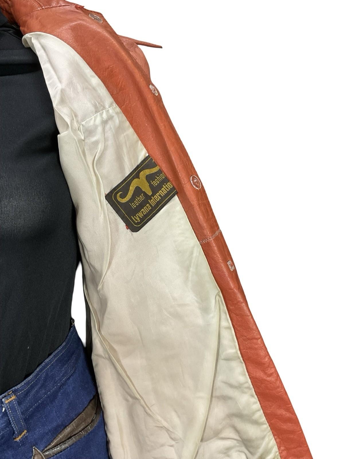 VTG 70S SALMON TAN LEATHER DAGGER WING COLLAR MOD WELT POCKET JACKET 8
