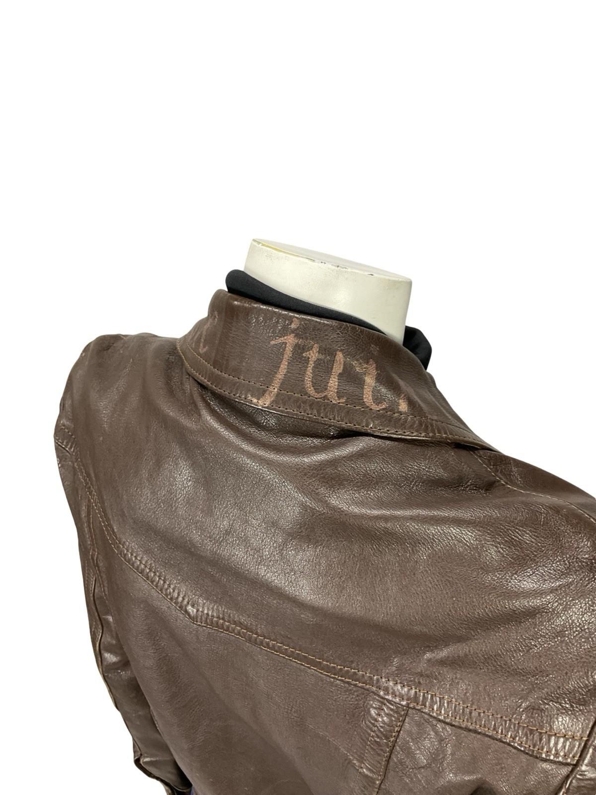 VTG 60S 70S DAGGER COLLAR BROWN LEATHER SIX JUIN GRAFFITI CROPPED JACKET 12