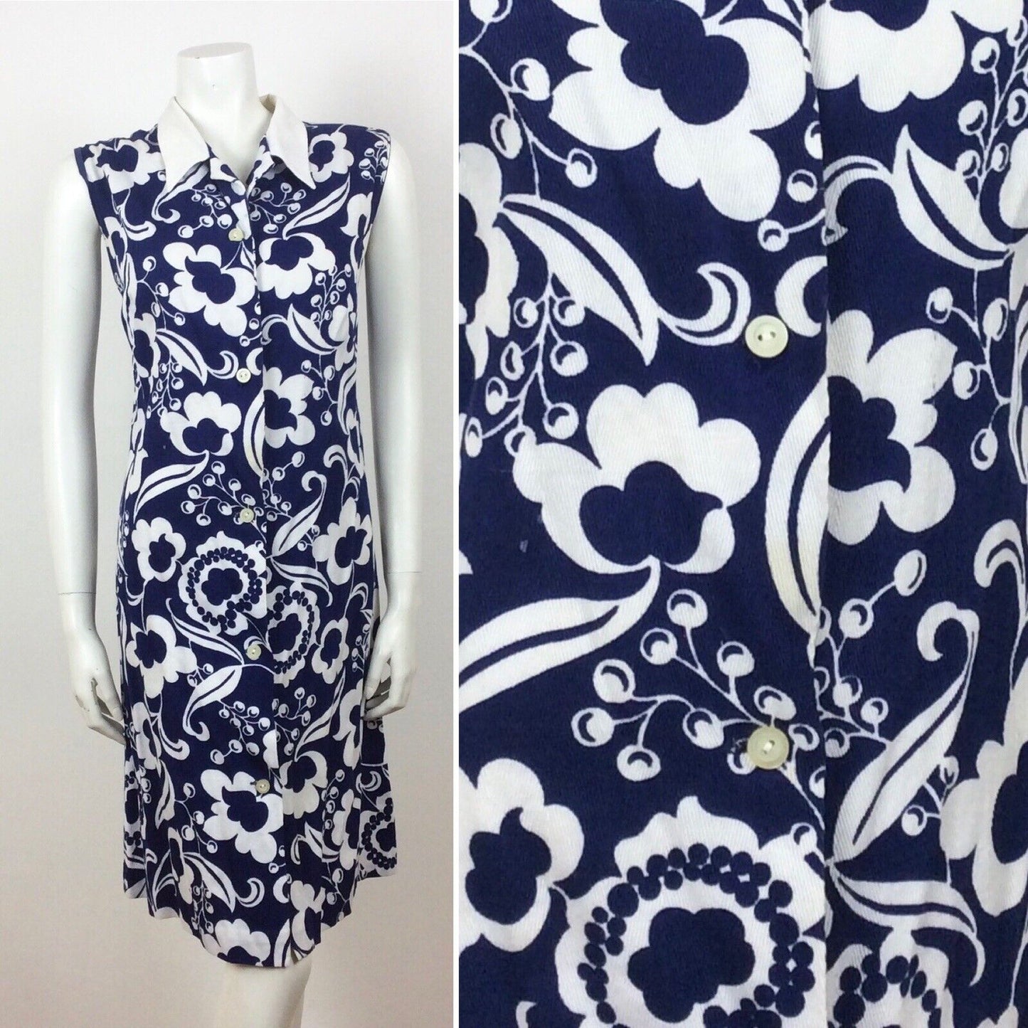VINTAGE 60s PSYCHEDELIC GREEN YELLOW WHITE FLORAL PAISLEY MINI DRESS 16