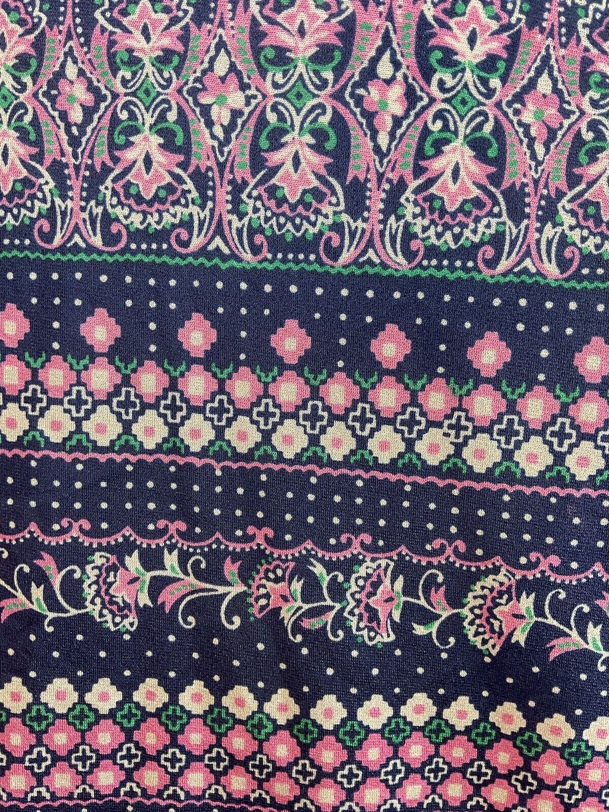 VINTAGE 60s 70s BLUE PINK WHITE PSYCHEDELIC DOTTY FLORAL BLOUSE TOP 12 14