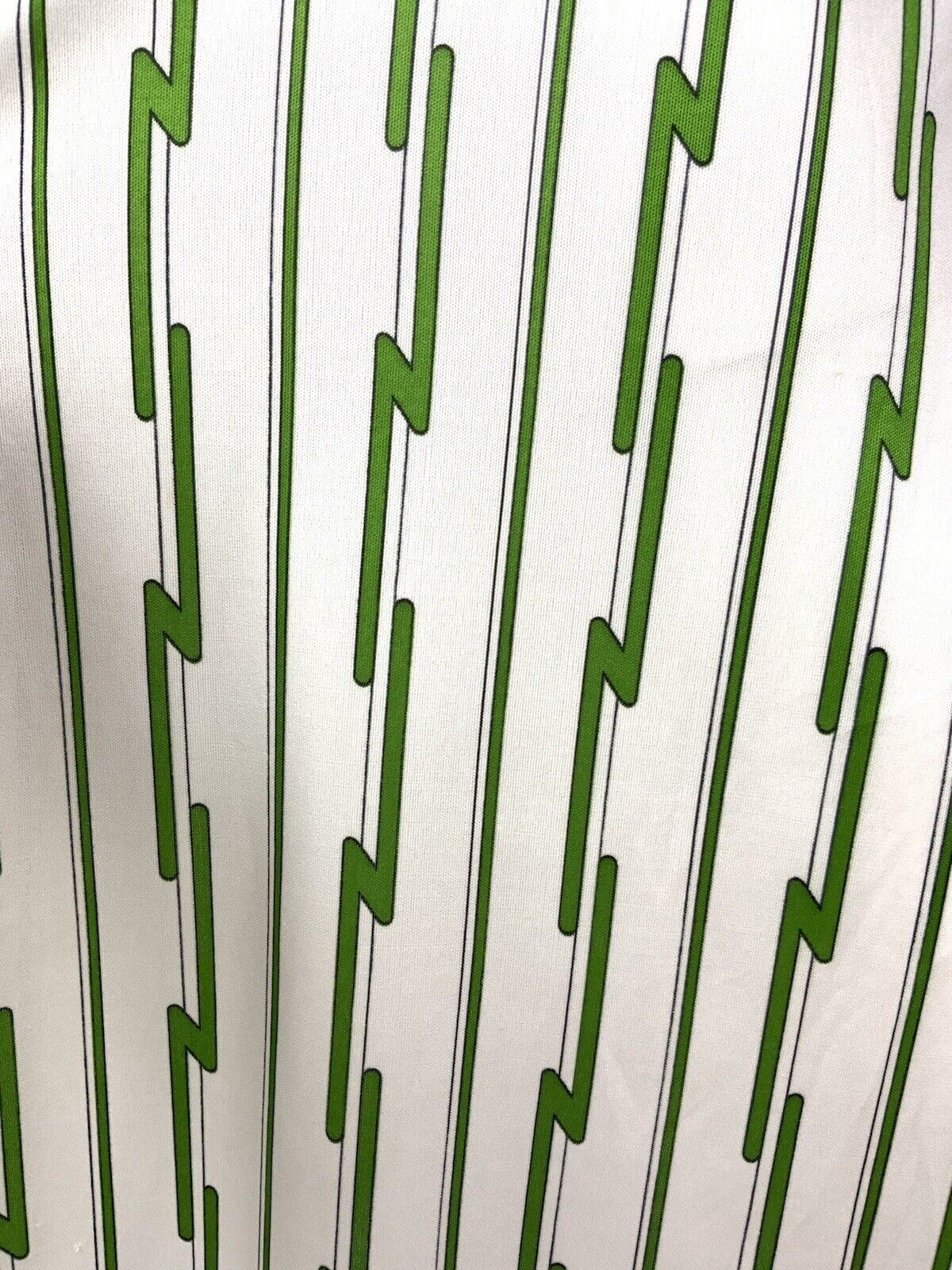 VINTAGE 60s 70s WHITE APPLE GREEN STRIPED BOLT MOD SHIRT DRESS 8 10
