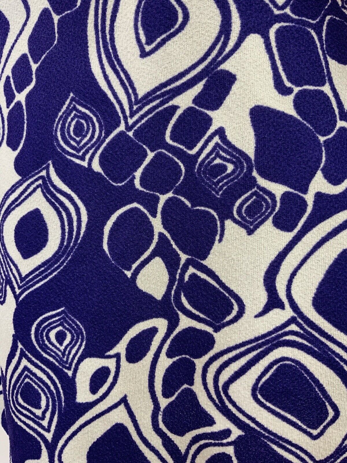 VINTAGE 60s 70s VIOLET PURPLE WHITE PSYCHEDELIC GEOMETRIC MOD SHORT DRESS 10 12