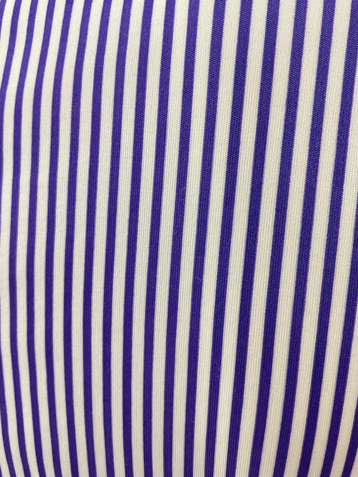 VINTAGE 60s 70s PURPLE WHITE STRIPED MOD DAGGER SHIRT BLOUSE 8