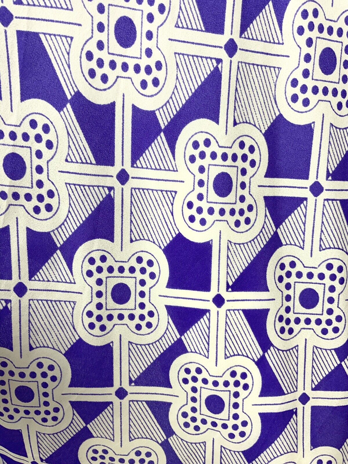 VINTAGE 60s 70s PURPLE WHITE LACE GEOMETRIC CHECKED MOD SWING DRESS 10 12