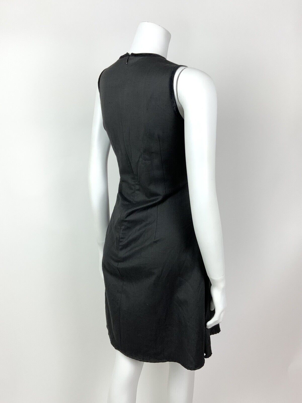 VINTAGE 70s STYLE 90s BLACK RED PURPLE BLUE FLORAL EMBROIDERED DRESS 12 14