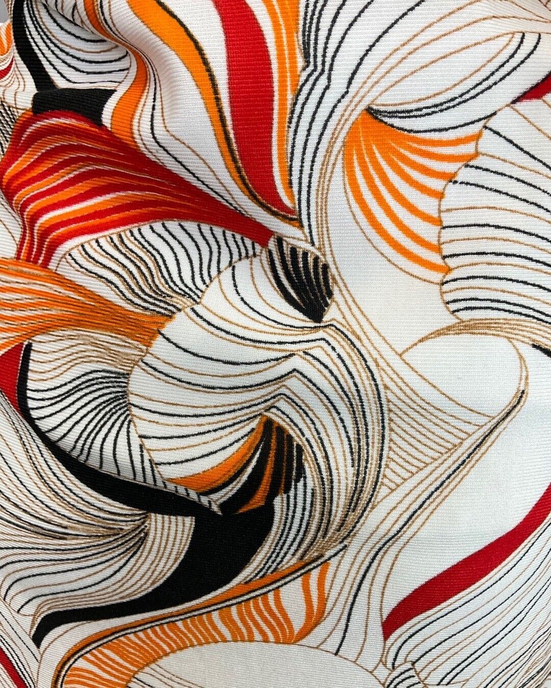 VINTAGE 60s 70s WHITE RED BLACK PSYCHEDELIC FLORAL SLEEVELESS MOD SHIRT DRESS 10