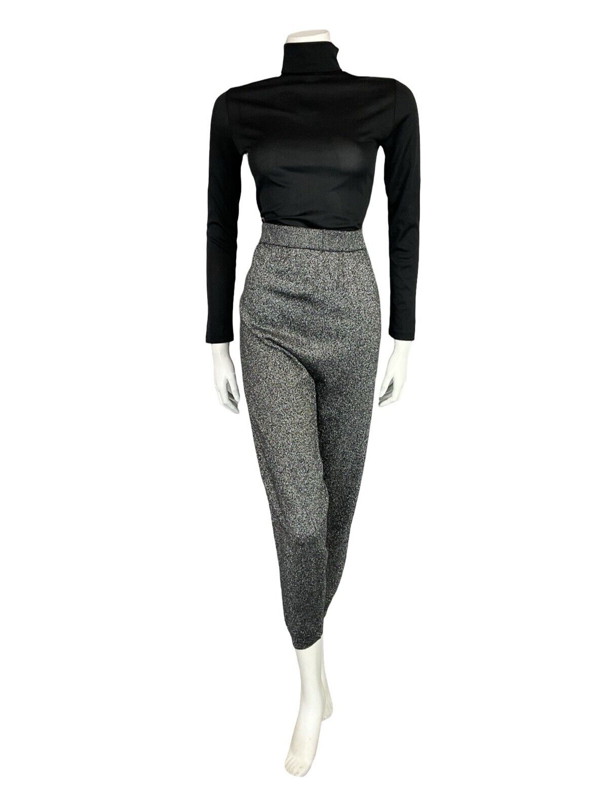 VTG 70S YESSICA DISCO SILVER SPARKLY STUDIO 54 3/4 STRETCHY PANTS TROUSERS 16