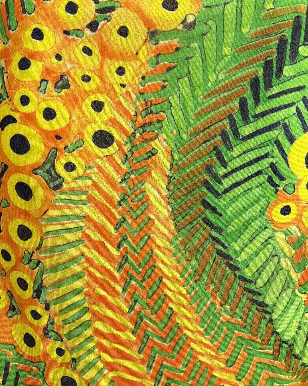 VINTAGE 60s 70s YELLOW GREEN PSYCHEDELIC DOTTY BEAGLE COLLAR MOD SHIRT 12 14