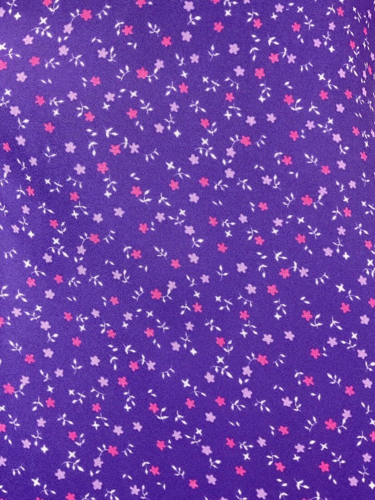 VINTAGE 60s 70s PURPLE PINK WHITE DITSY FLOWER RUFFLE PRAIRIE MAXI DRESS 8 10
