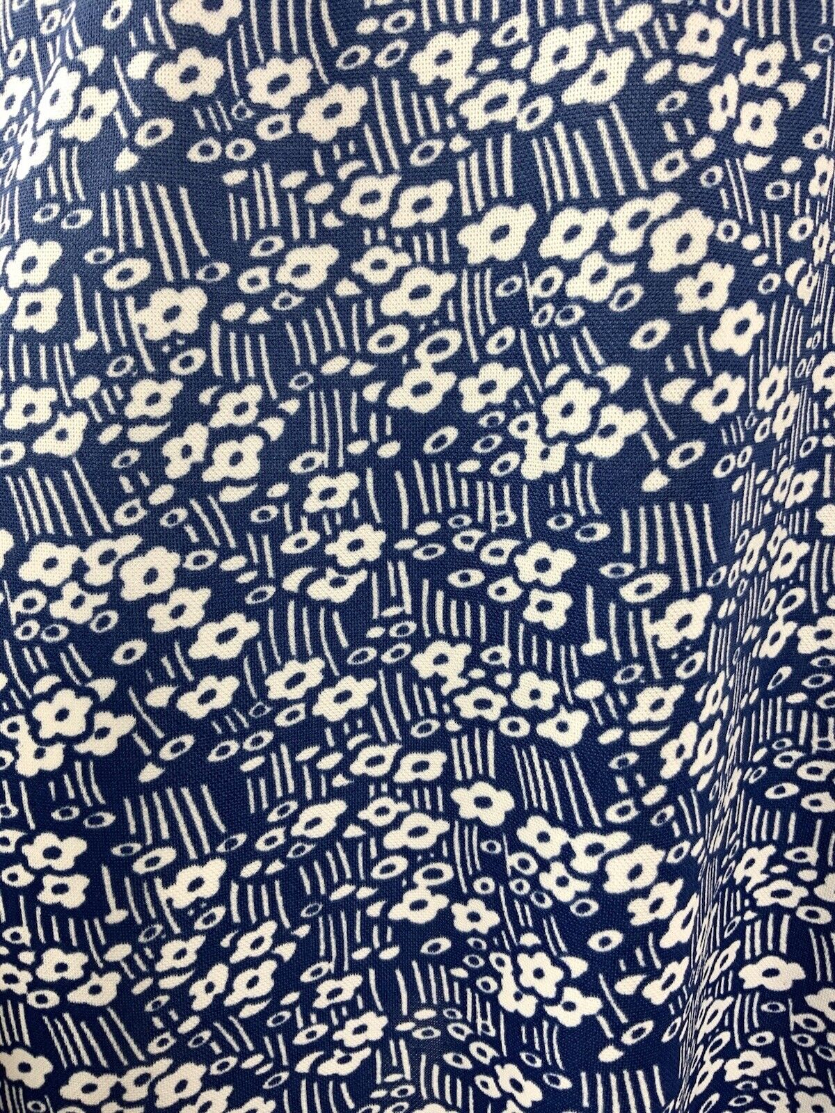 VINTAGE 60s 70s BLUE WHITE FLORAL DITSY DAISY STRIPED STRAPPY MOD SUN DRESS 14