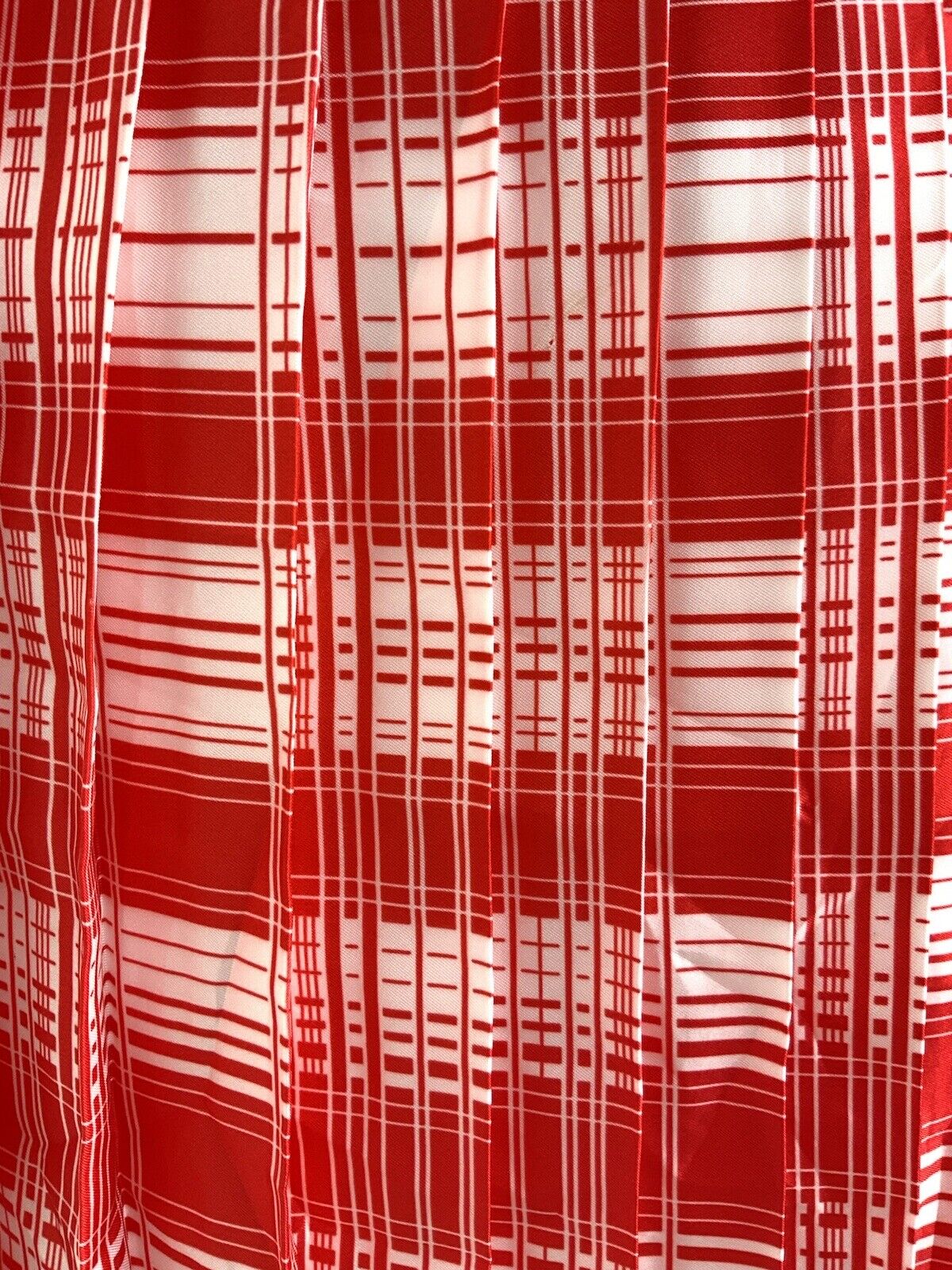 VINTAGE 60s 70s RED WHITE CHECKED PLAID MOD DAGGER COLLAR SHIRT DRESS 12