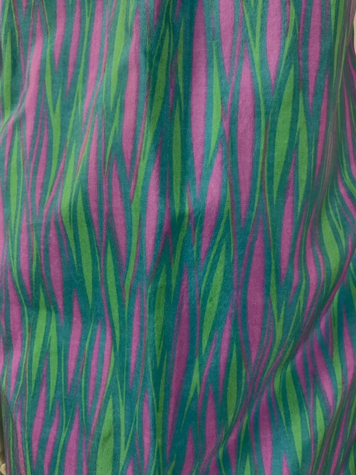 VINTAGE 60s 70s BLUE PURPLE GREEN PSYCHEDELIC WAVY MOD A-LINE DRESS 12 14
