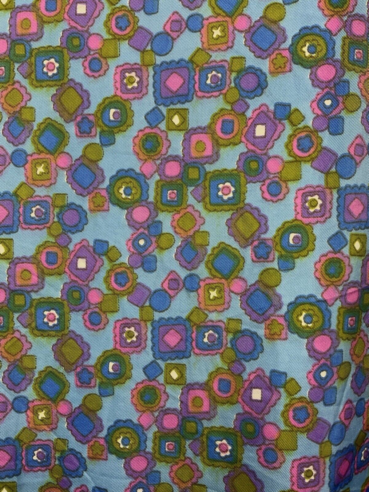VTG 60s 70s BLUE PURPLE PINK GREEN FLORAL DAISY GEOMETRIC MOD SHIFT DRESS 8 10