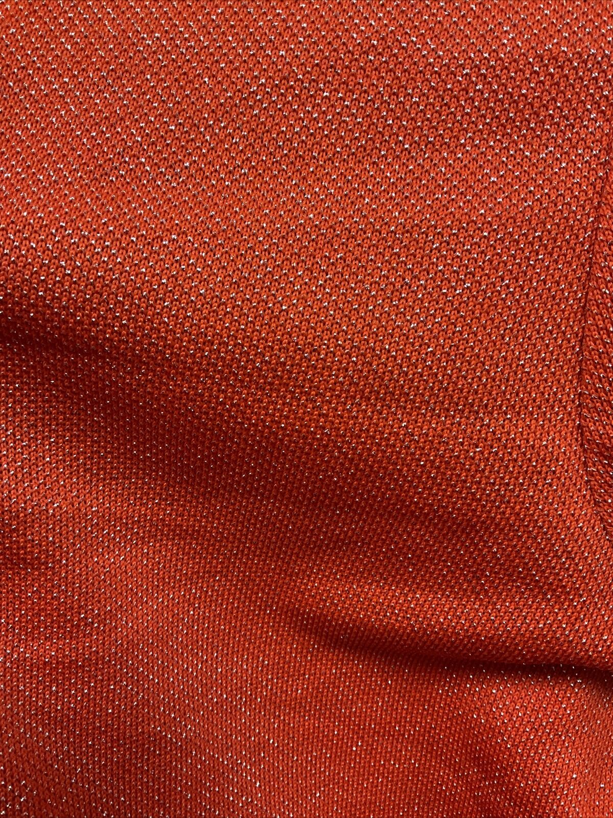 VINTAGE 60s 70s BRIGHT RED GLITTER DISCO LUREX DAGGER COLLAR SHIRT 12