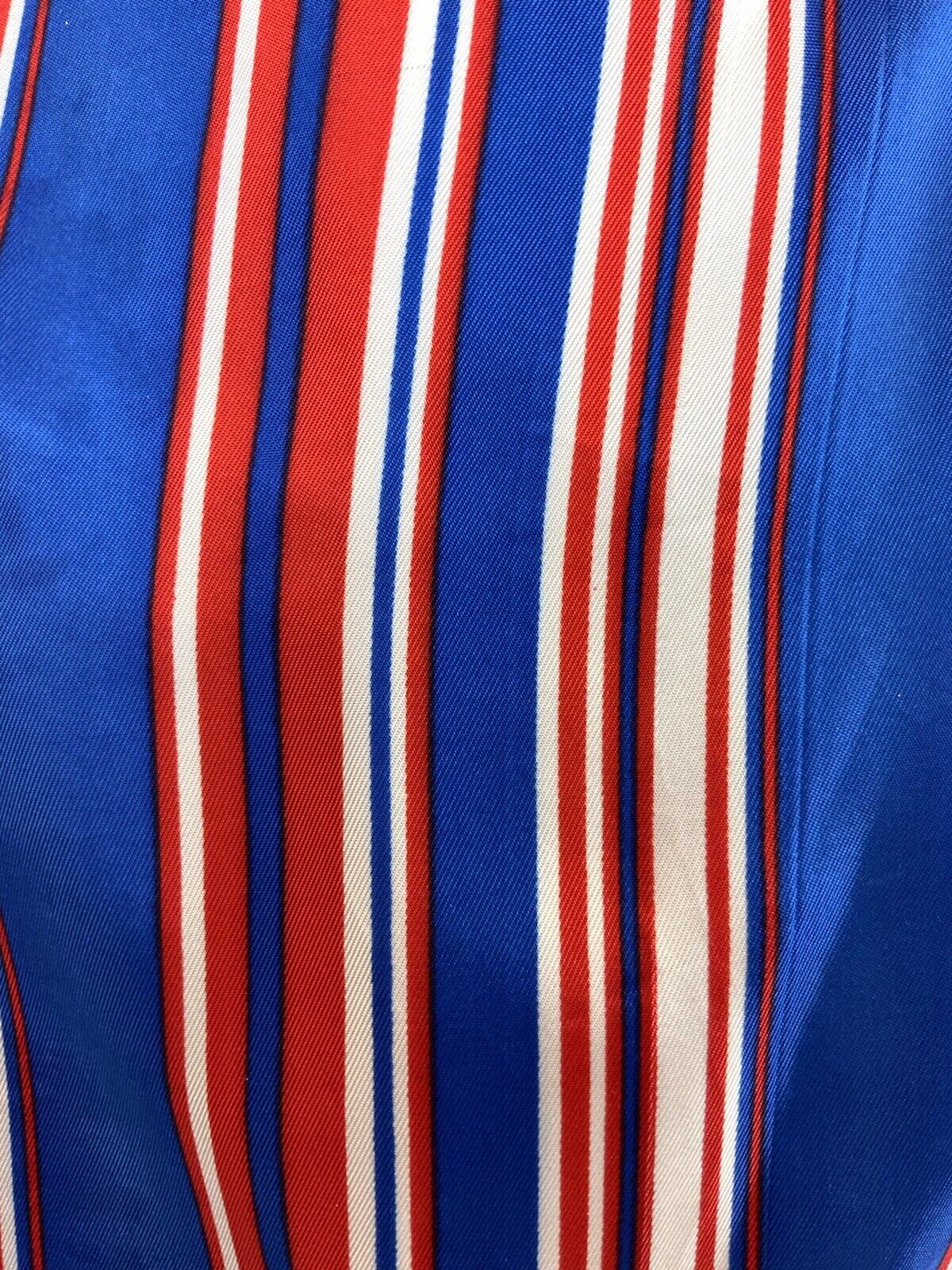 VTG 60s 70s ROYAL BLUE RED WHITE STRIPED WING COLLAR MOD SHIRT SHIFT DRESS 12 14