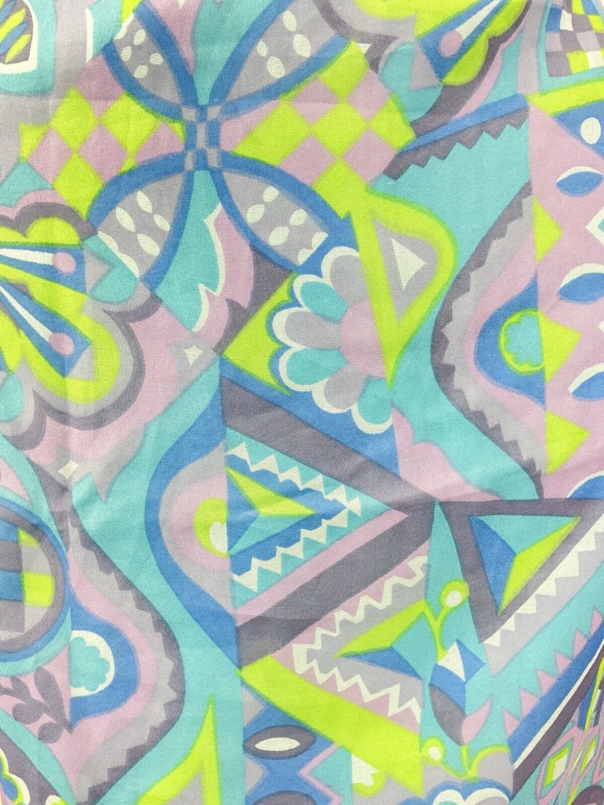 VINTAGE 60s 70s BLUE PURPLE GREEN PSYCHEDELIC GEOMETRIC MOD SHIFT DRESS 8 10