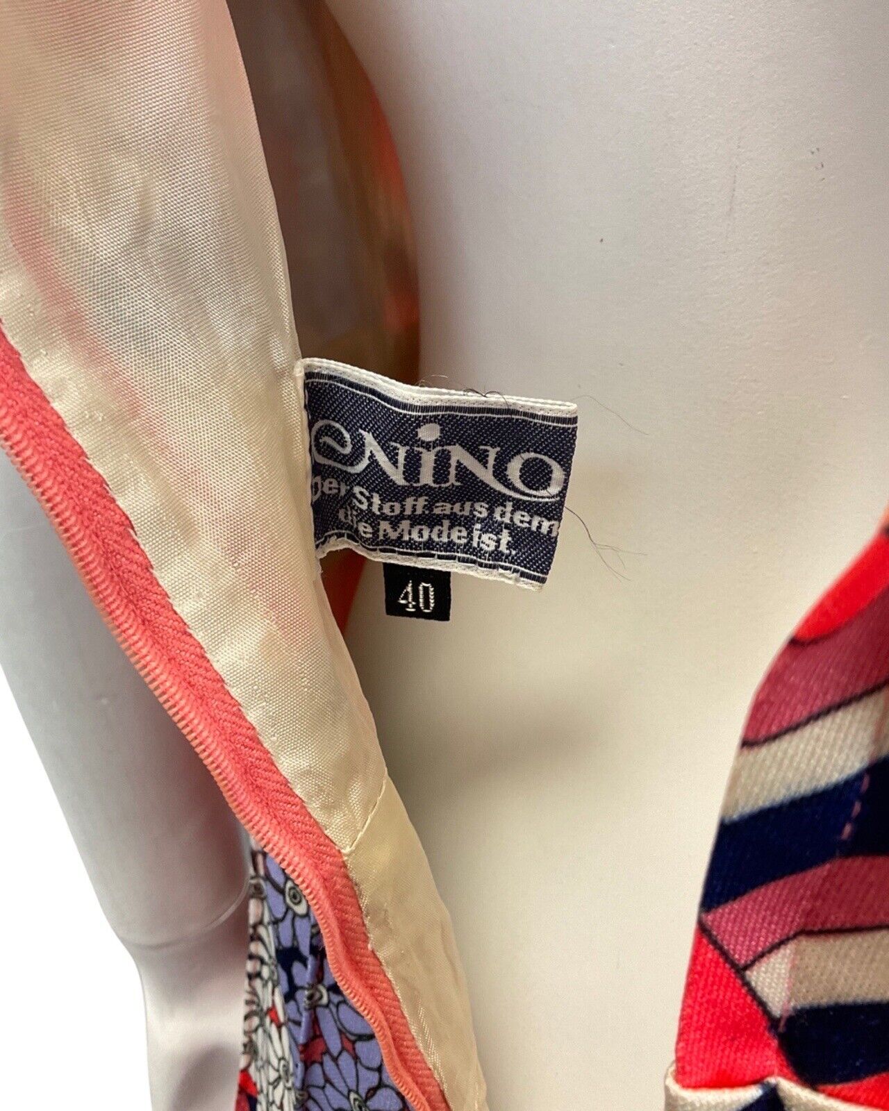 VINTAGE 60s 70s PINK BLUE CREAM GEOMETRIC FLORAL DAISY SLEEVELESS DRESS 12 14