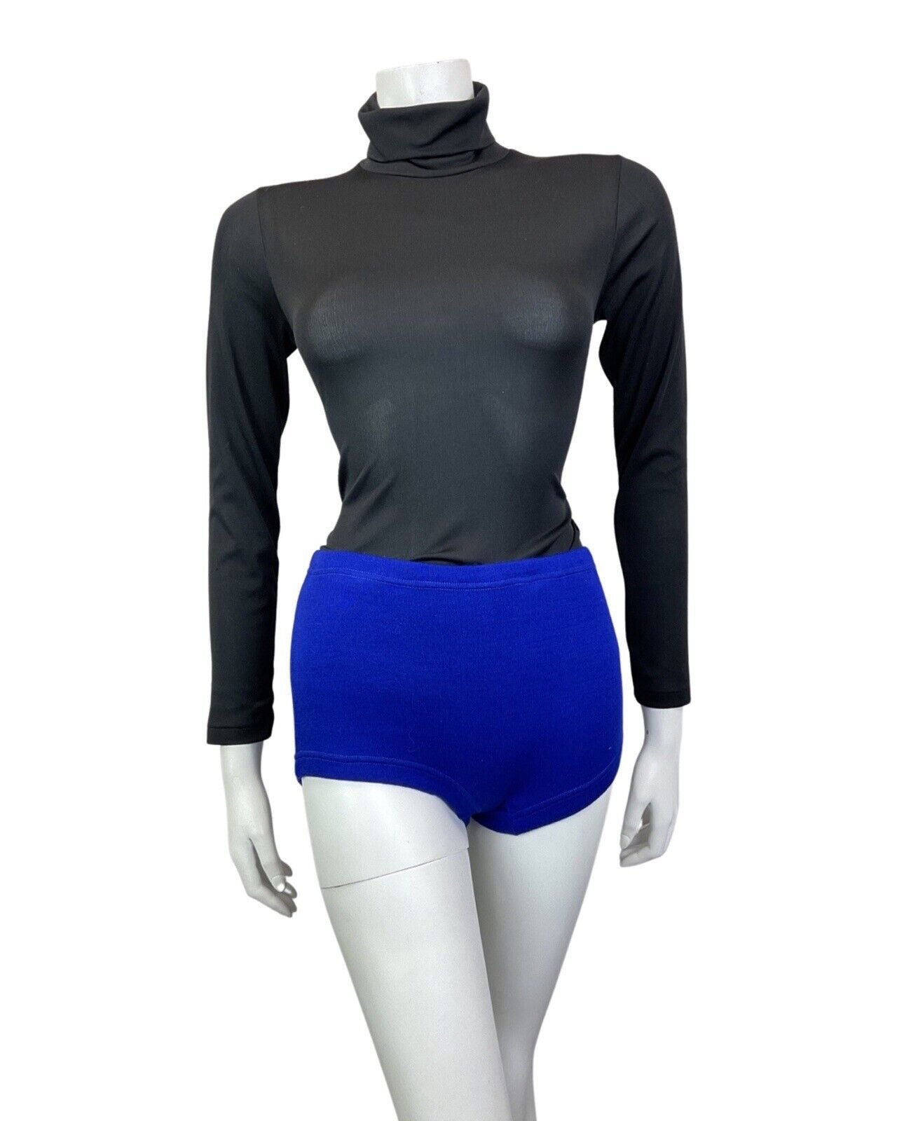 VINTAGE 60s 70s ROYAL BLUE TOWELLING MOD SWIM GOGO SHORTS HOTPANTS 10