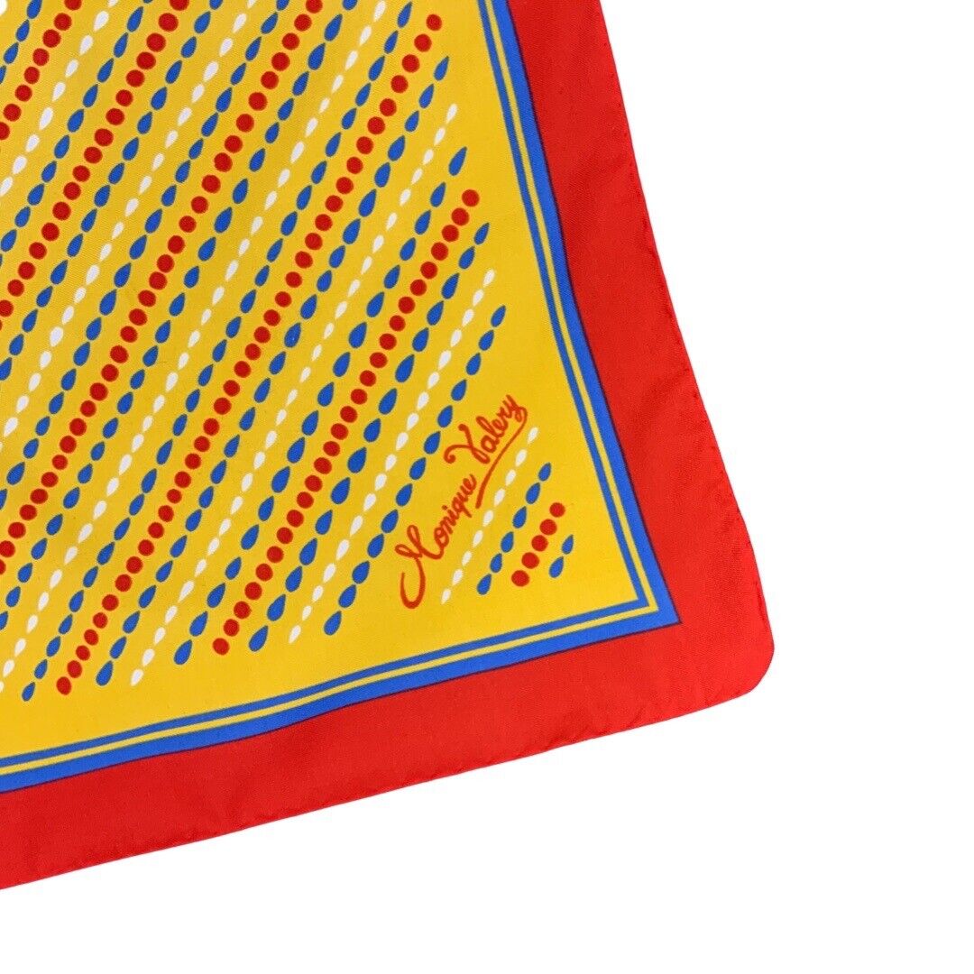 VINTAGE 60s 70s YELLOW, RED, BLUE, WHITE, GEOMETRIC, MOD, SCARF