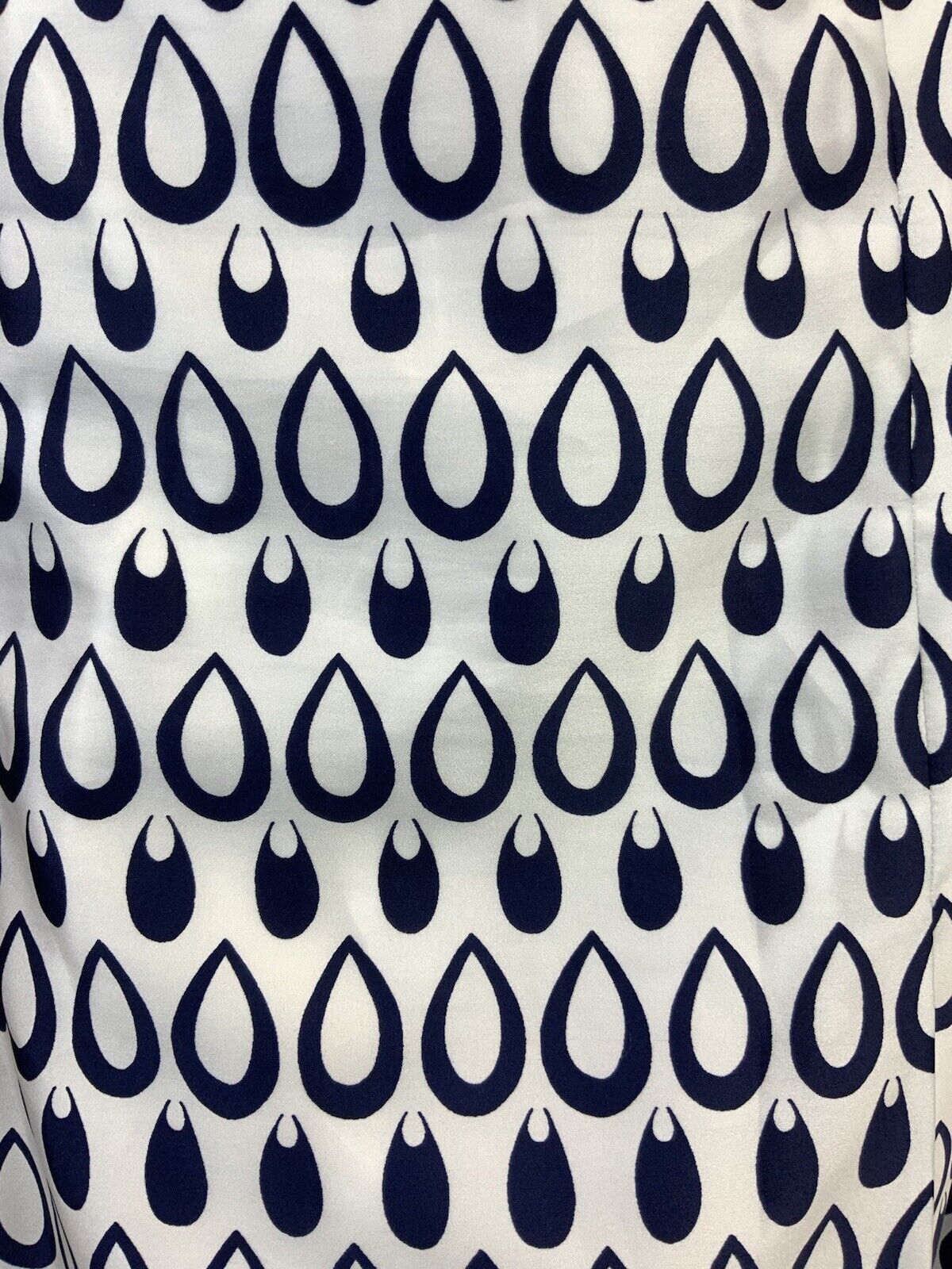 VTG 60s 70s WHITE NAVY BLUE TEARDROP MOD BELTED DAGGER COLLAR SHIRT DRESS 8 10